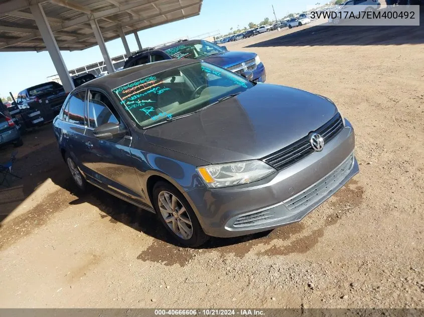 2014 Volkswagen Jetta 1.8T Se VIN: 3VWD17AJ7EM400492 Lot: 40666606