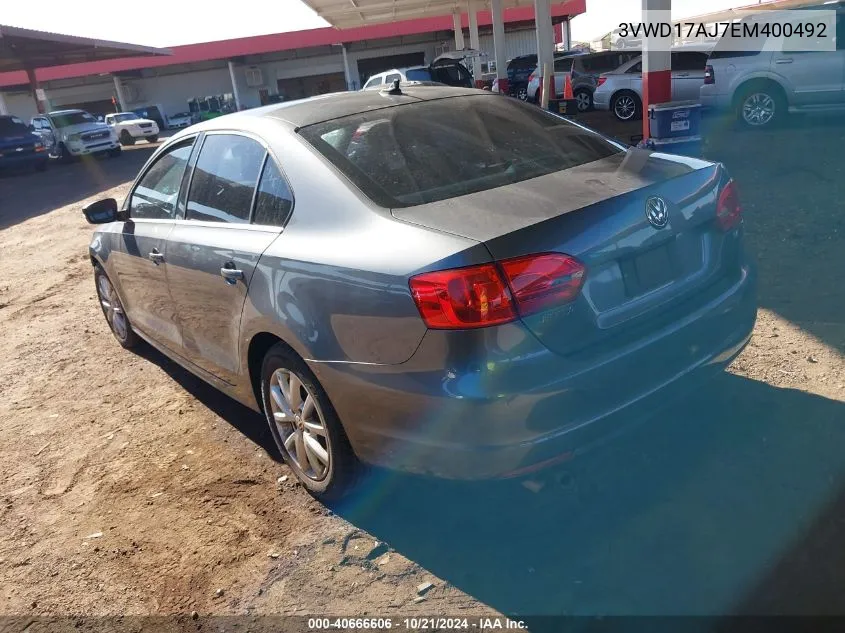 2014 Volkswagen Jetta 1.8T Se VIN: 3VWD17AJ7EM400492 Lot: 40666606