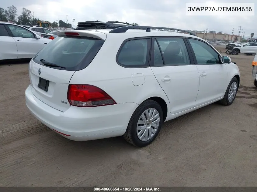 2014 Volkswagen Jetta Sportwagen 2.5L S/2.5L Se VIN: 3VWPP7AJ7EM604656 Lot: 40666654