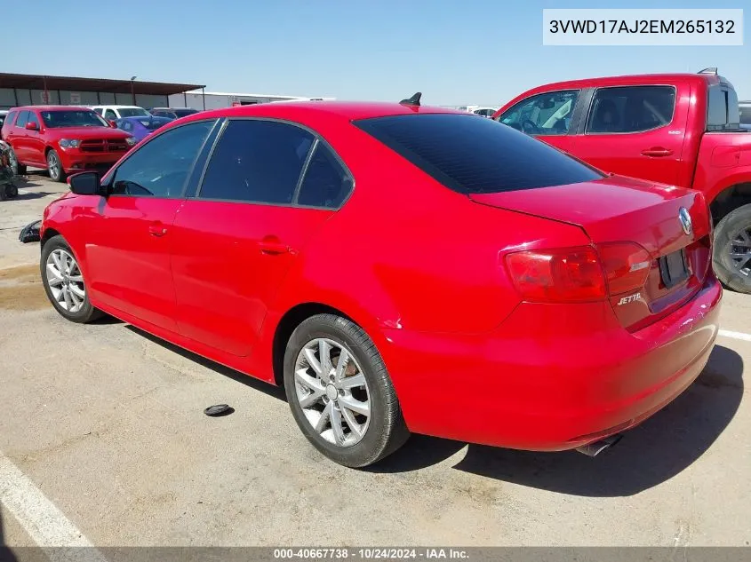 2014 Volkswagen Jetta 1.8T Se VIN: 3VWD17AJ2EM265132 Lot: 40667738