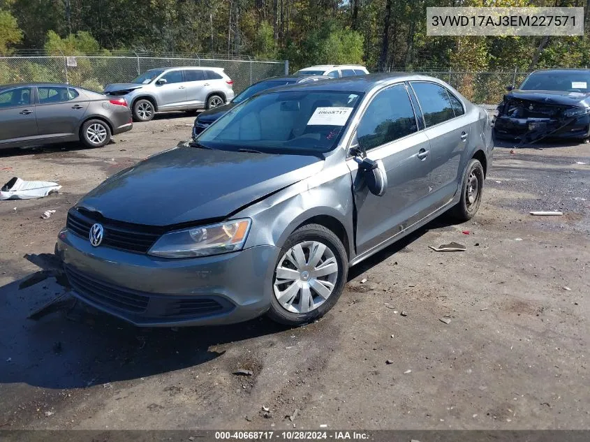 2014 Volkswagen Jetta 1.8T Se VIN: 3VWD17AJ3EM227571 Lot: 40668717