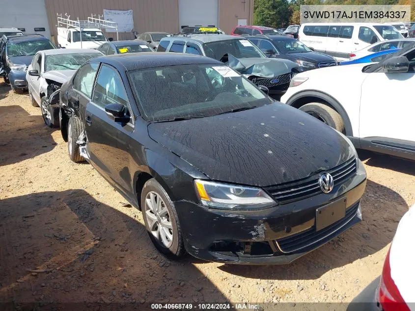 2014 Volkswagen Jetta Se VIN: 3VWD17AJ1EM384337 Lot: 40668749