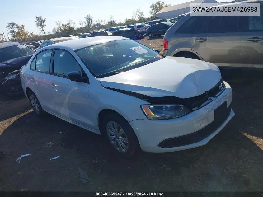 2014 Volkswagen Jetta 2.0L S VIN: 3VW2K7AJ6EM426988 Lot: 40669247