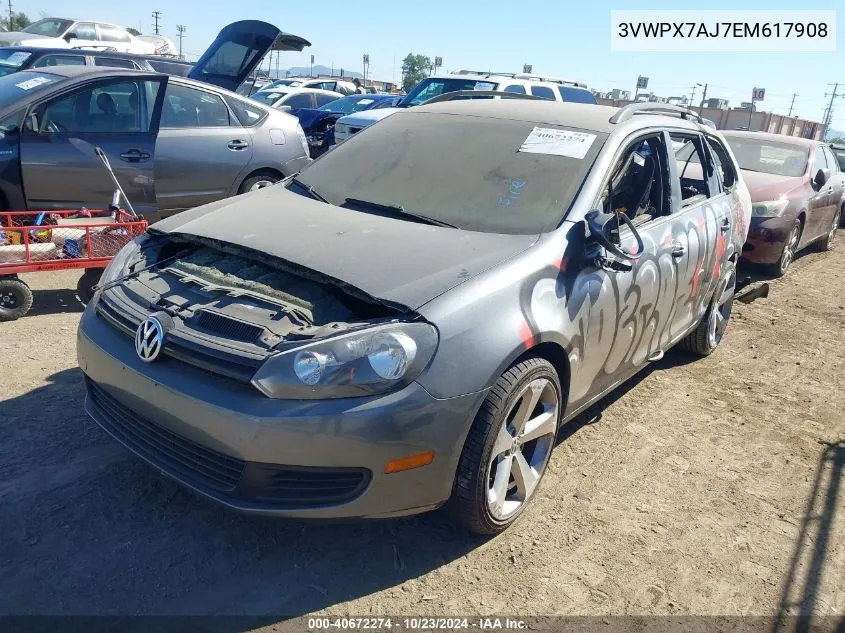 2014 Volkswagen Jetta Sportwagen 2.5L S VIN: 3VWPX7AJ7EM617908 Lot: 40672274