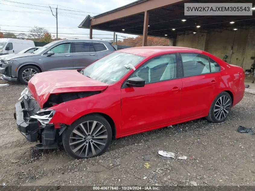 2014 Volkswagen Jetta 2.0L S VIN: 3VW2K7AJXEM305543 Lot: 40677640