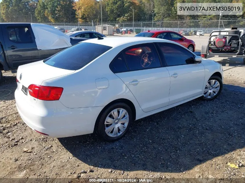 2014 Volkswagen Jetta 1.8T Se VIN: 3VWD17AJXEM305019 Lot: 40685371