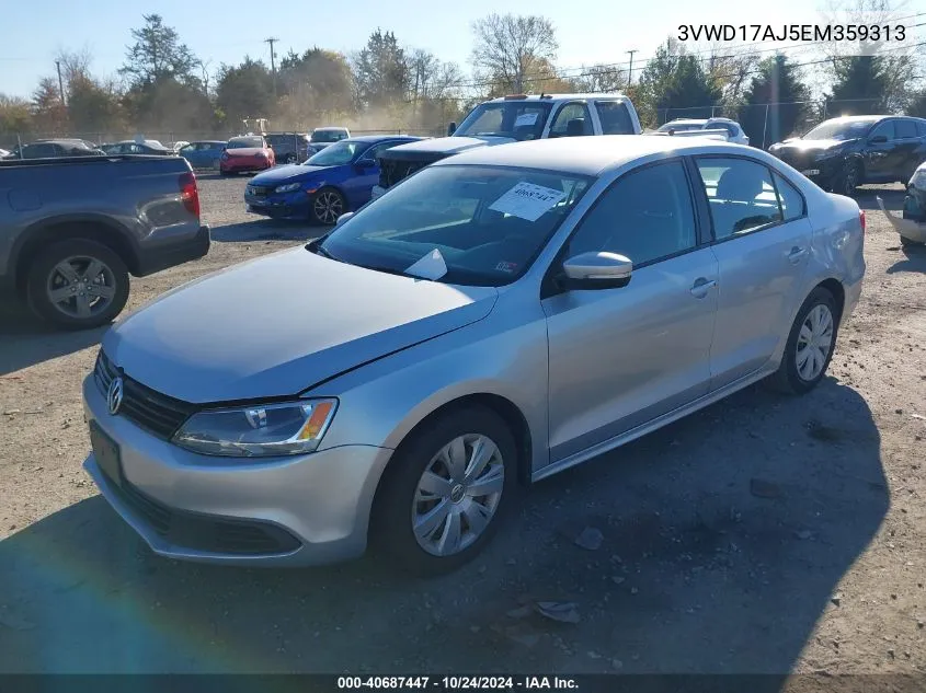 2014 Volkswagen Jetta 1.8T Se VIN: 3VWD17AJ5EM359313 Lot: 40687447