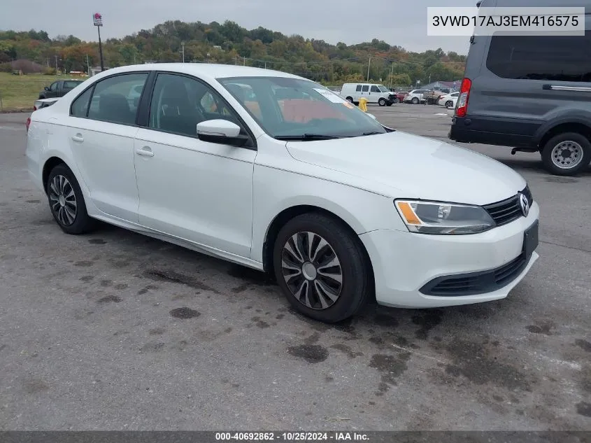 2014 Volkswagen Jetta 1.8T Se VIN: 3VWD17AJ3EM416575 Lot: 40692862