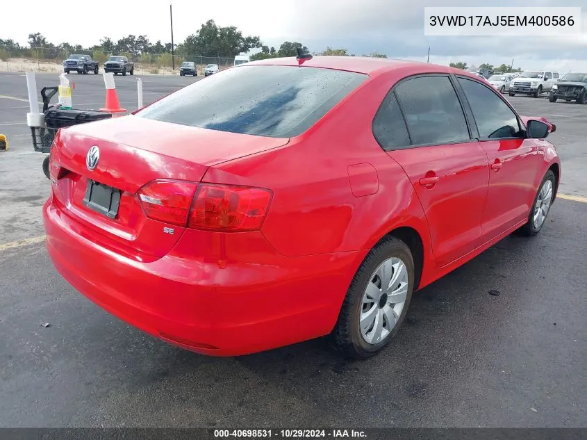 2014 Volkswagen Jetta 1.8T Se VIN: 3VWD17AJ5EM400586 Lot: 40698531