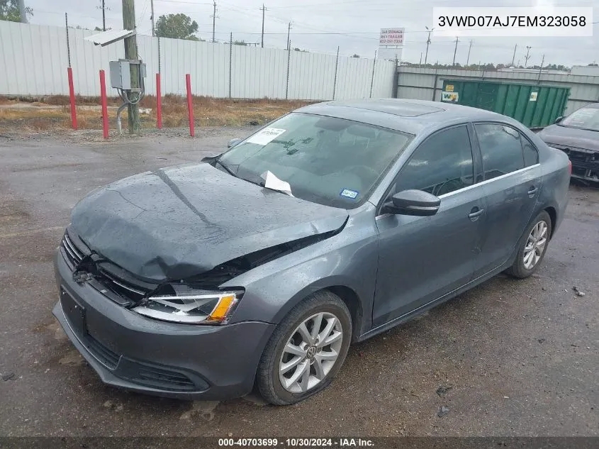 2014 Volkswagen Jetta 1.8T Se VIN: 3VWD07AJ7EM323058 Lot: 40703699