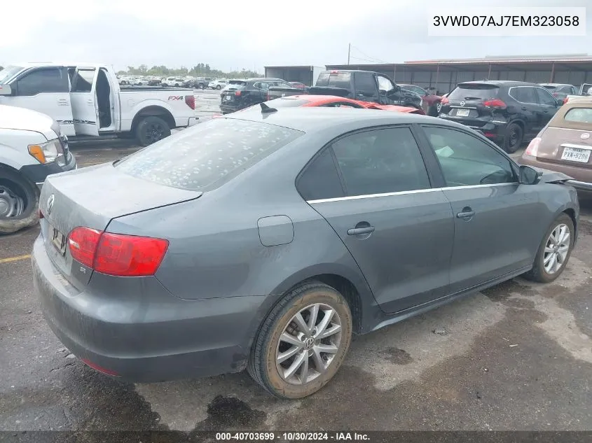 2014 Volkswagen Jetta 1.8T Se VIN: 3VWD07AJ7EM323058 Lot: 40703699