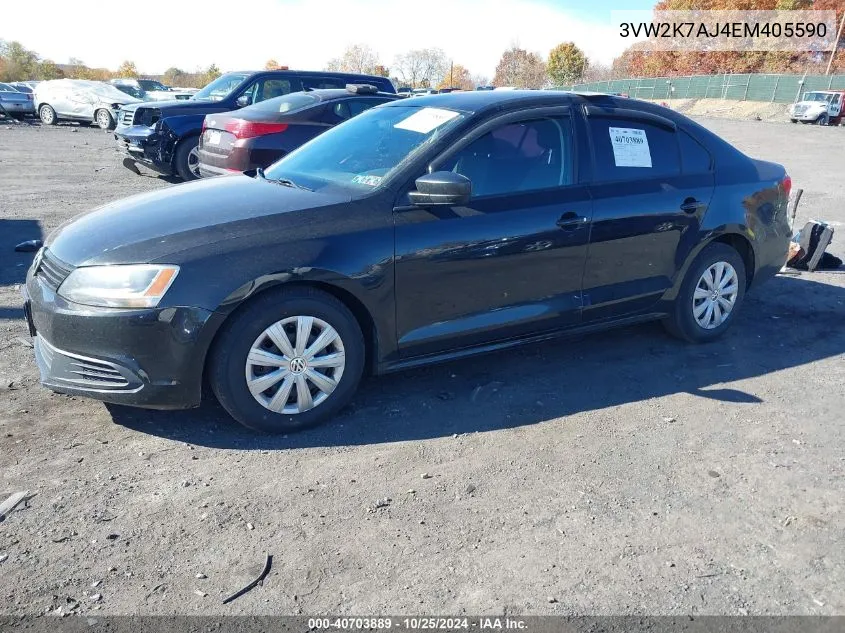 2014 Volkswagen Jetta 2.0L S VIN: 3VW2K7AJ4EM405590 Lot: 40703889