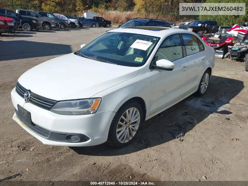 2014 Volkswagen Jetta 1.8T Sel VIN: 3VWL17AJXEM260482 Lot: 40712045