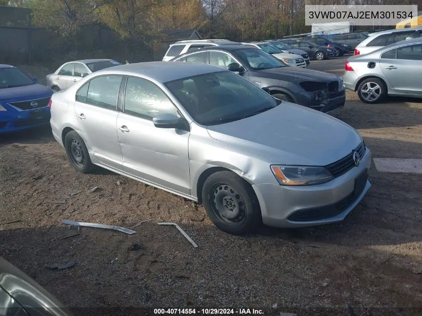 2014 Volkswagen Jetta 1.8T Se VIN: 3VWD07AJ2EM301534 Lot: 40714554