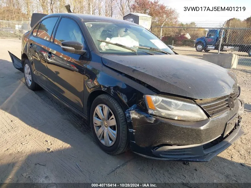 2014 Volkswagen Jetta 1.8T Se VIN: 3VWD17AJ5EM401219 Lot: 40715414