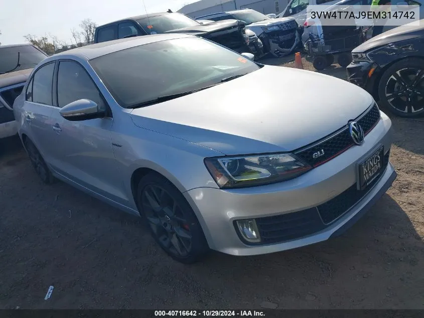 2014 Volkswagen Jetta Gli Edition 30 W/Nav VIN: 3VW4T7AJ9EM314742 Lot: 40716642