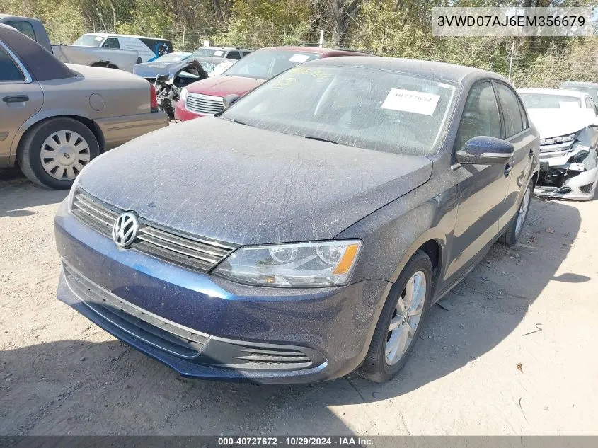 2014 Volkswagen Jetta 1.8T Se VIN: 3VWD07AJ6EM356679 Lot: 40727672