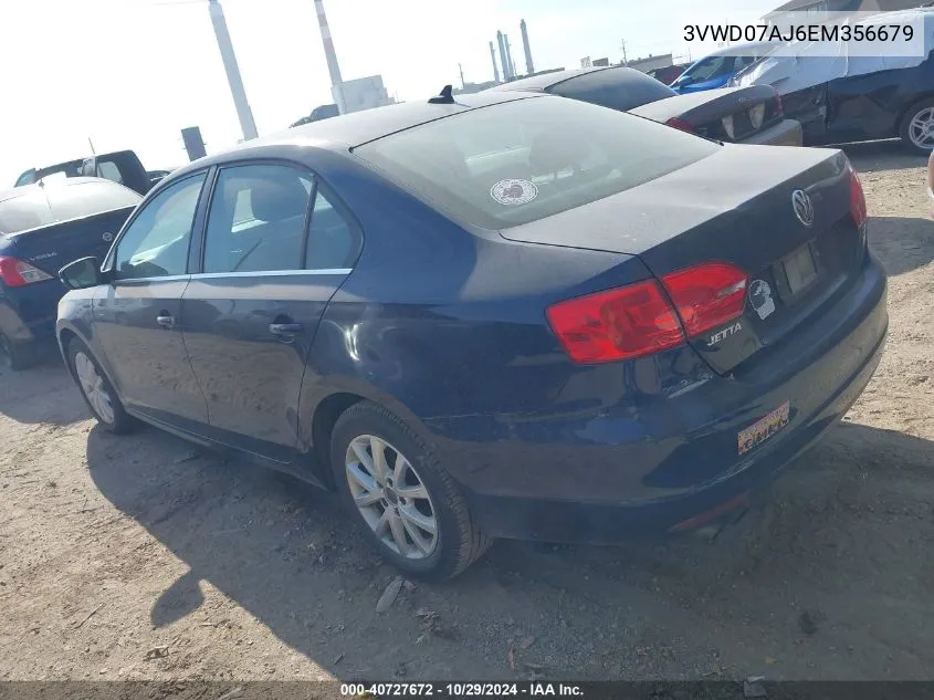 2014 Volkswagen Jetta 1.8T Se VIN: 3VWD07AJ6EM356679 Lot: 40727672