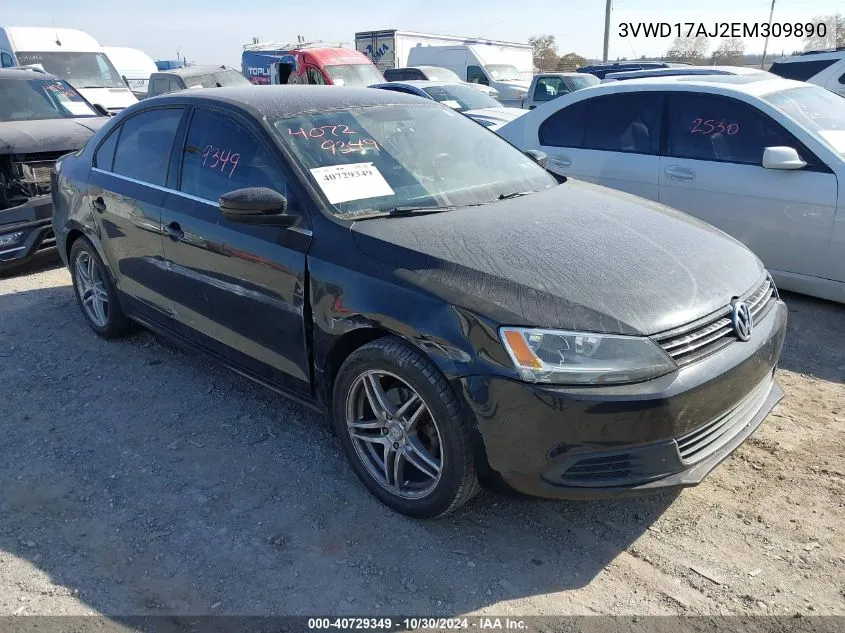 2014 Volkswagen Jetta 1.8T Se VIN: 3VWD17AJ2EM309890 Lot: 40729349