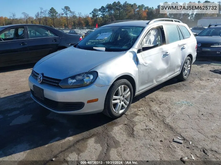 2014 Volkswagen Jetta Sportwagen 2.0L Tdi VIN: 3VWML7AJ5EM625732 Lot: 40730313