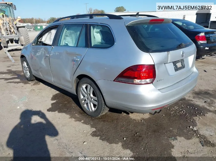 2014 Volkswagen Jetta Sportwagen 2.0L Tdi VIN: 3VWML7AJ5EM625732 Lot: 40730313