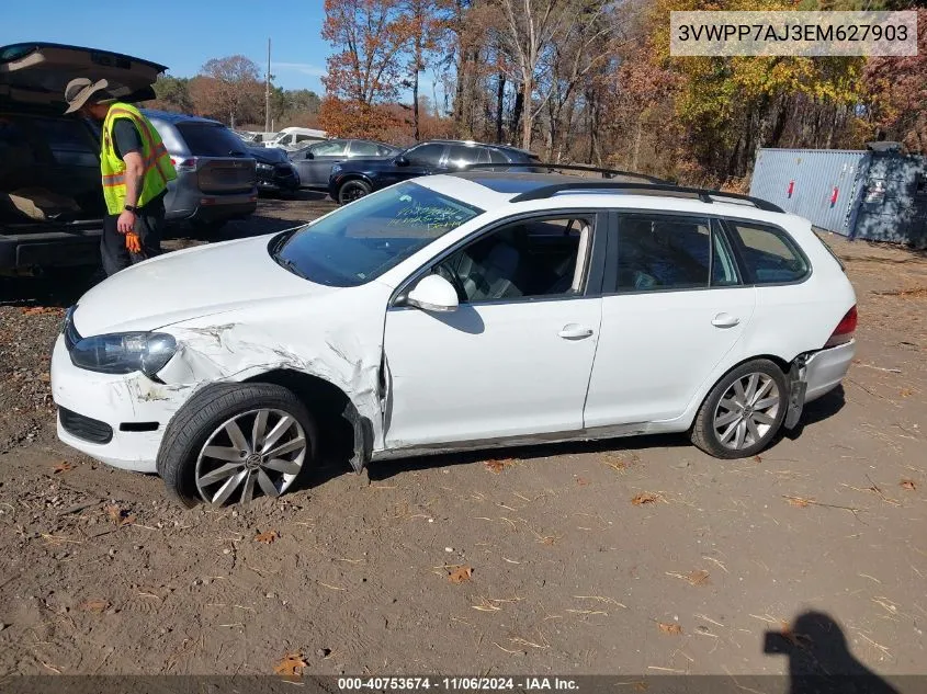 2014 Volkswagen Jetta Sportwagen 2.5L Se VIN: 3VWPP7AJ3EM627903 Lot: 40753674