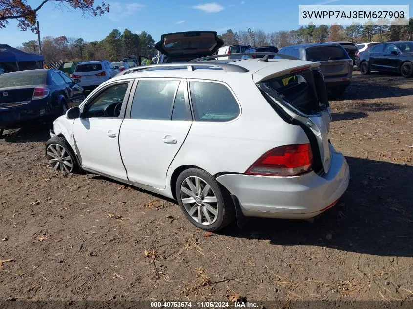 2014 Volkswagen Jetta Sportwagen 2.5L Se VIN: 3VWPP7AJ3EM627903 Lot: 40753674