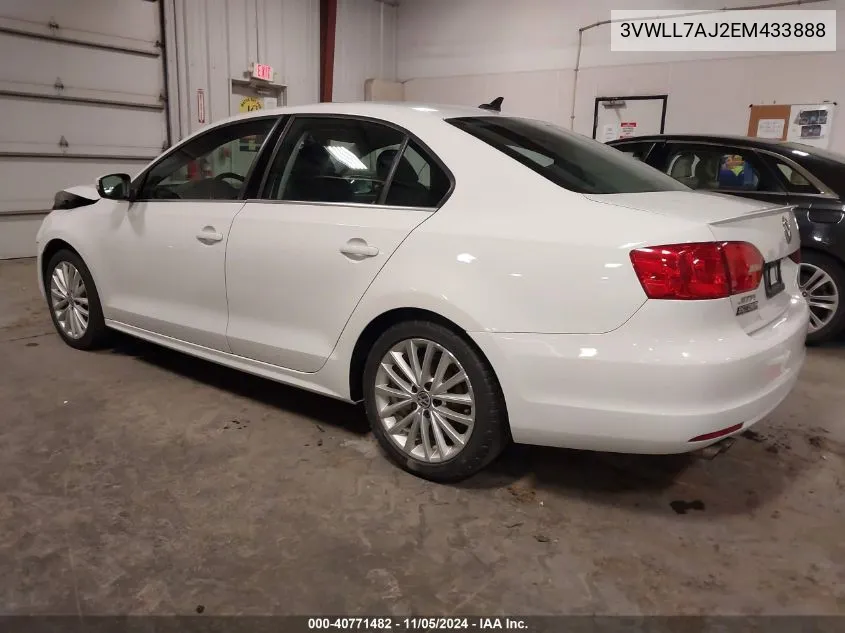 2014 Volkswagen Jetta 2.0L Tdi VIN: 3VWLL7AJ2EM433888 Lot: 40771482