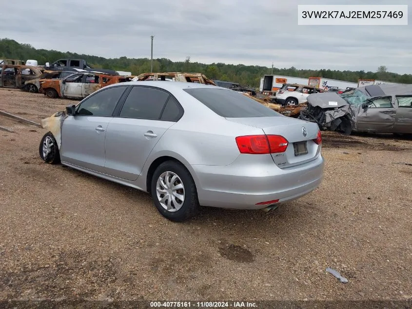 2014 Volkswagen Jetta 2.0L S VIN: 3VW2K7AJ2EM257469 Lot: 40775161