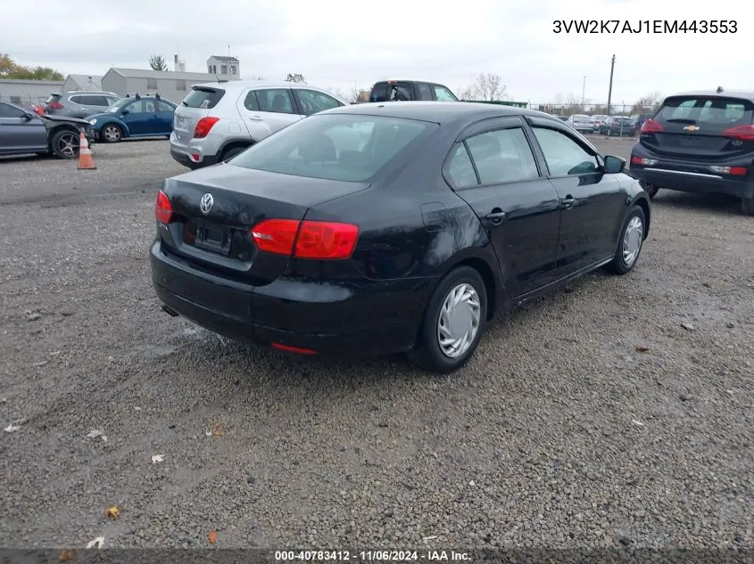 3VW2K7AJ1EM443553 2014 Volkswagen Jetta 2.0L S