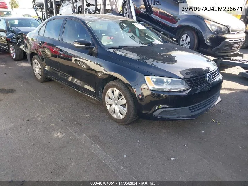 2014 Volkswagen Jetta 1.8T Se VIN: 3VWD07AJ4EM236671 Lot: 40784051