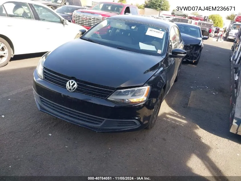 2014 Volkswagen Jetta 1.8T Se VIN: 3VWD07AJ4EM236671 Lot: 40784051