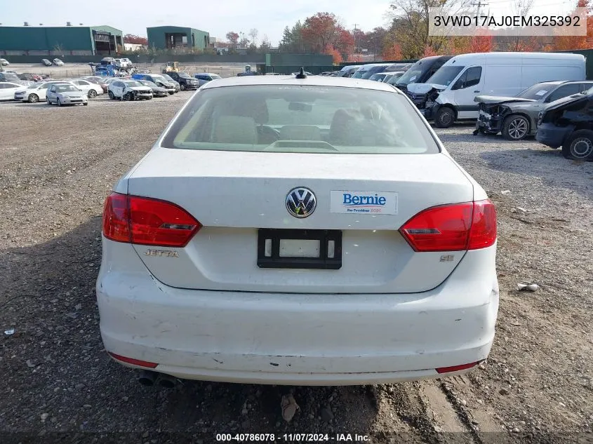 2014 Volkswagen Jetta 1.8T Se VIN: 3VWD17AJ0EM325392 Lot: 40786078