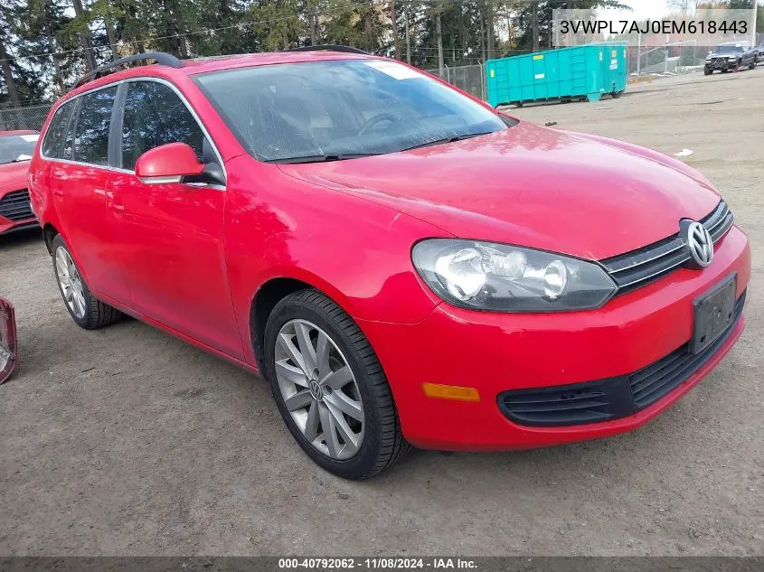 2014 Volkswagen Jetta Sportwagen 2.0L Tdi VIN: 3VWPL7AJ0EM618443 Lot: 40792062