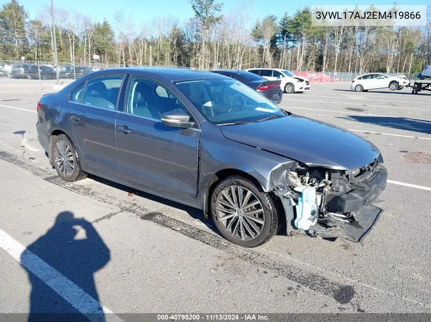 2014 Volkswagen Jetta 1.8T Sel VIN: 3VWL17AJ2EM419866 Lot: 40795200