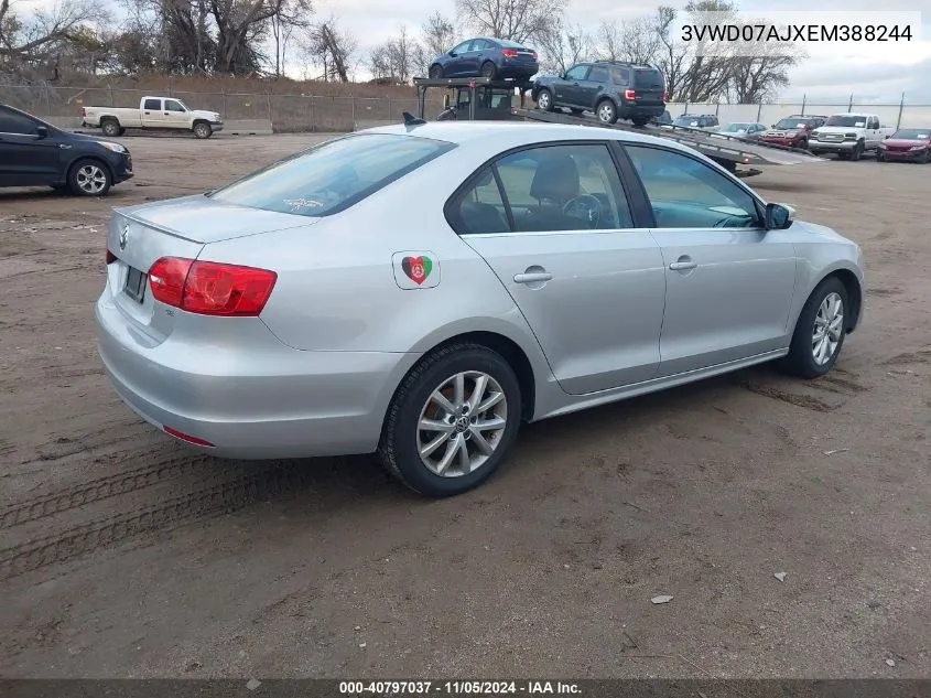 2014 Volkswagen Jetta 1.8T Se VIN: 3VWD07AJXEM388244 Lot: 40797037