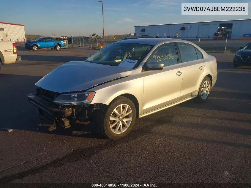 2014 Volkswagen Jetta 1.8T Se VIN: 3VWD07AJ8EM222238 Lot: 40814056