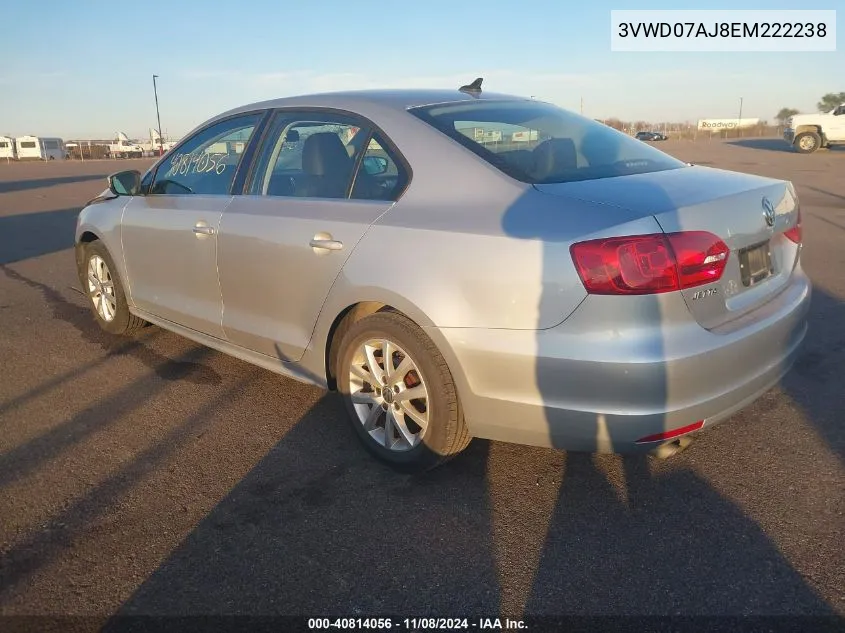 2014 Volkswagen Jetta 1.8T Se VIN: 3VWD07AJ8EM222238 Lot: 40814056