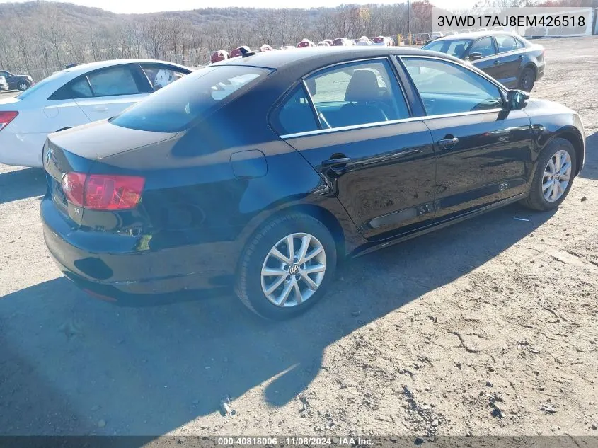 2014 Volkswagen Jetta 1.8T Se VIN: 3VWD17AJ8EM426518 Lot: 40818006