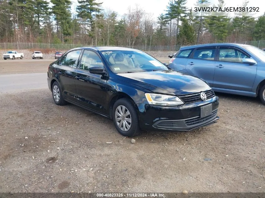 2014 Volkswagen Jetta 2.0L S VIN: 3VW2K7AJ6EM381292 Lot: 40823325