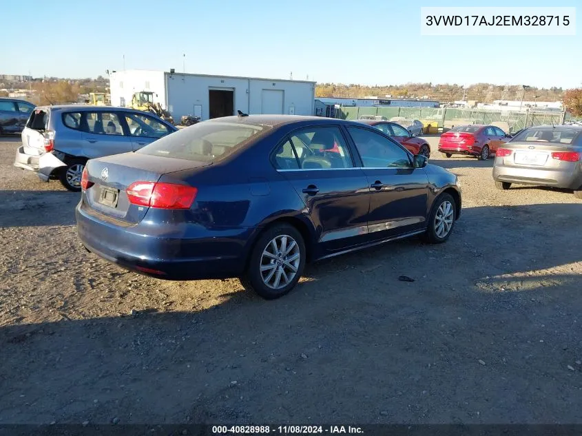 2014 Volkswagen Jetta 1.8T Se VIN: 3VWD17AJ2EM328715 Lot: 40828988