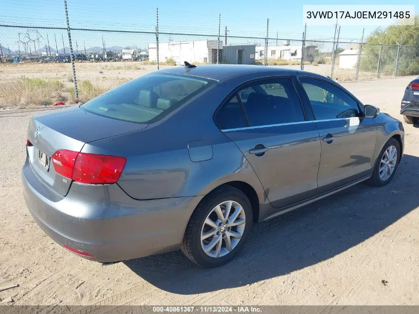 2014 Volkswagen Jetta 1.8T Se VIN: 3VWD17AJ0EM291485 Lot: 40861367