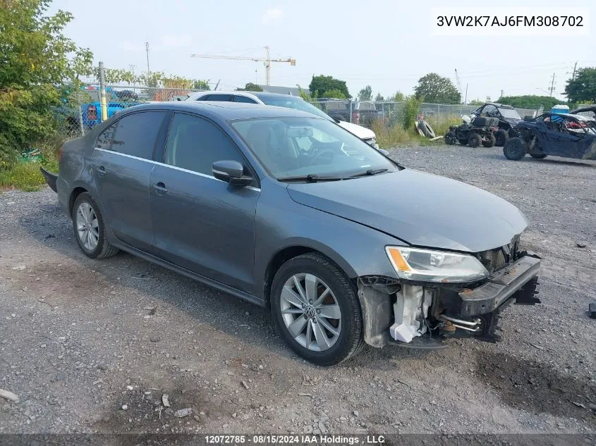 3VW2K7AJ6FM308702 2015 Volkswagen Jetta Sedan