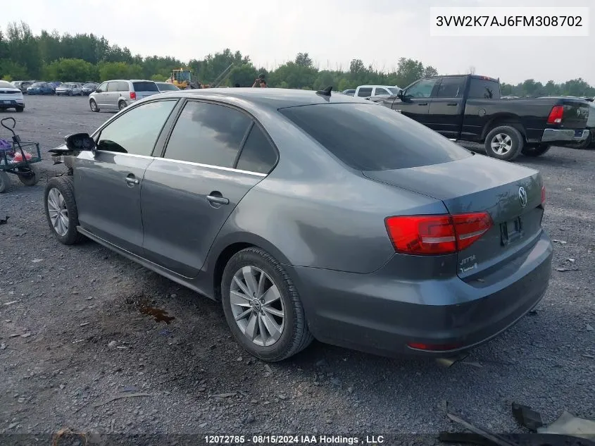 3VW2K7AJ6FM308702 2015 Volkswagen Jetta Sedan