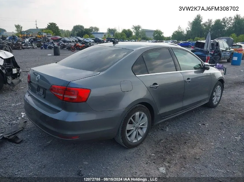 3VW2K7AJ6FM308702 2015 Volkswagen Jetta Sedan