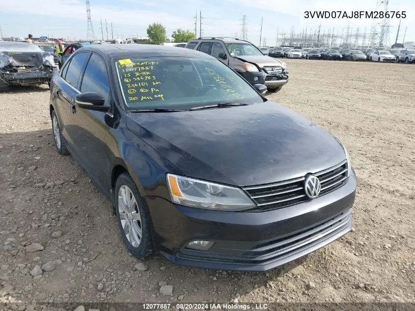 2015 Volkswagen Jetta Se VIN: 3VWD07AJ8FM286765 Lot: 12077887