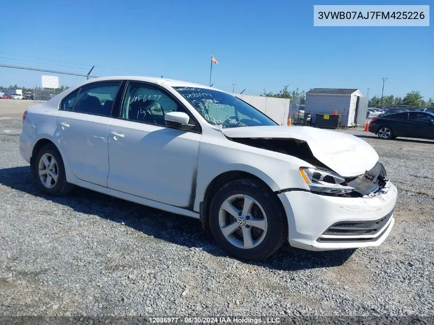 3VWB07AJ7FM425226 2015 Volkswagen Jetta Sedan