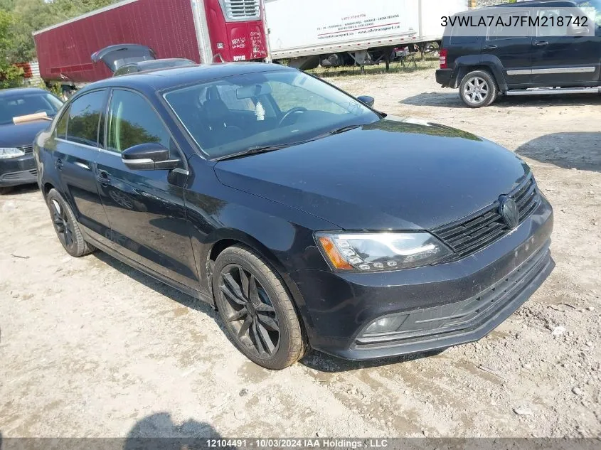 2015 Volkswagen Jetta Sedan VIN: 3VWLA7AJ7FM218742 Lot: 12104491