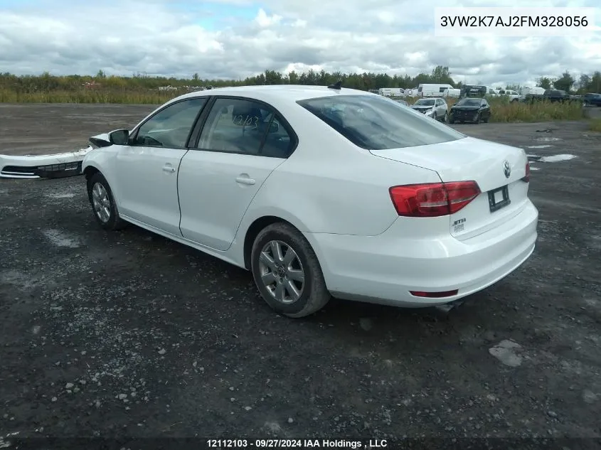 3VW2K7AJ2FM328056 2015 Volkswagen Jetta S