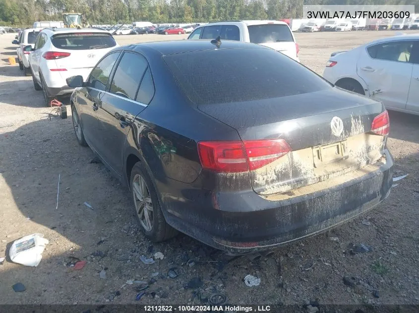 3VWLA7AJ7FM203609 2015 Volkswagen Jetta Sedan